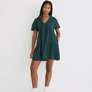 Madewell Popover Tiered Mini Dress, Small